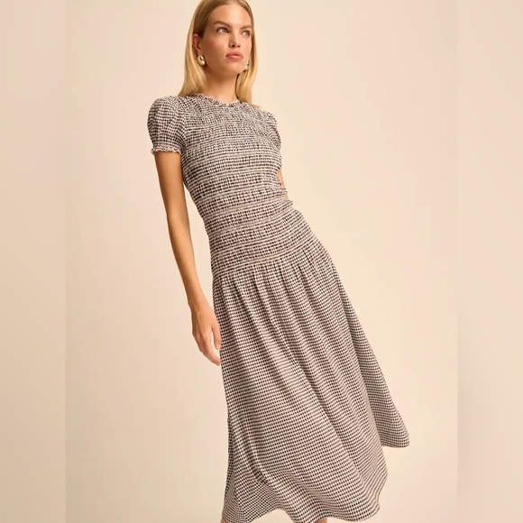 Reformation Kiria Dress In Remy Check, brand new, never worn, no flaws. - Picture 6 of 16